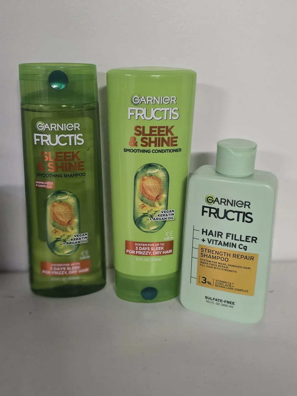 Garnier Fructis Sleek & Shine Shampoo and Conditioner Set - Light Green